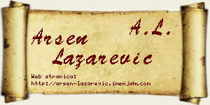 Arsen Lazarević vizit kartica